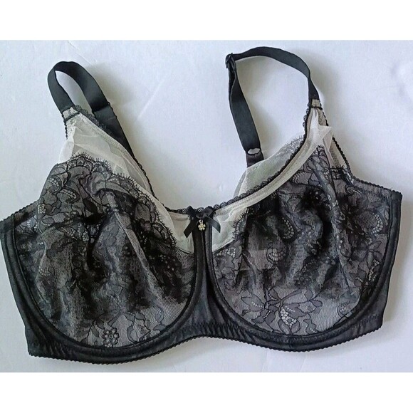 Wacoal Unlined Bra Size 36DDD  Retro Chic Balconett Lace Sheer Underwire  855186 - Picture 2 of 7